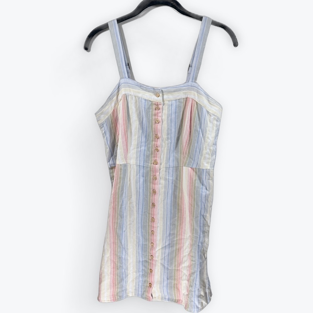 Altar'd State Colorful Striped Button-Down Dress Size Medium